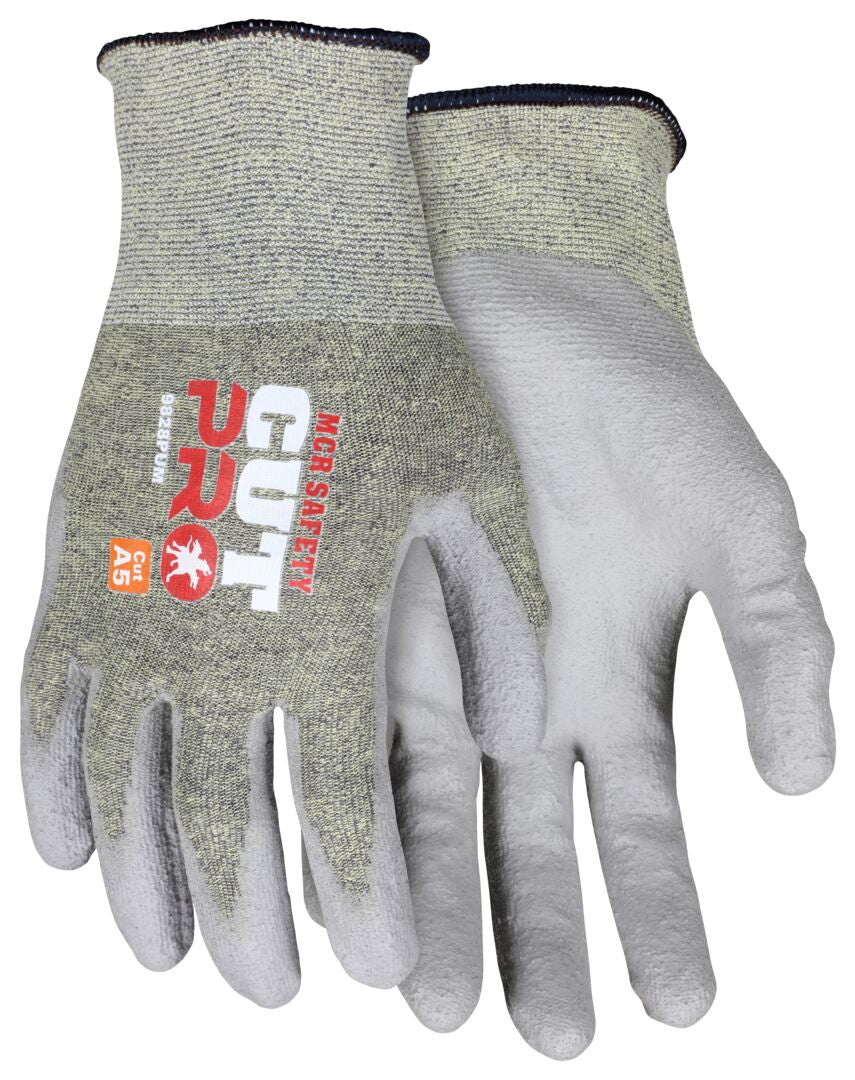 VP9828PU - MCR Safety CutPro® 18-Gauge ARX® Aramid Shell Cut, Abrasion, Puncture Resistant Work Gloves Polyurethane (PU) Coated Palm and Fingertips Vending Packaged
