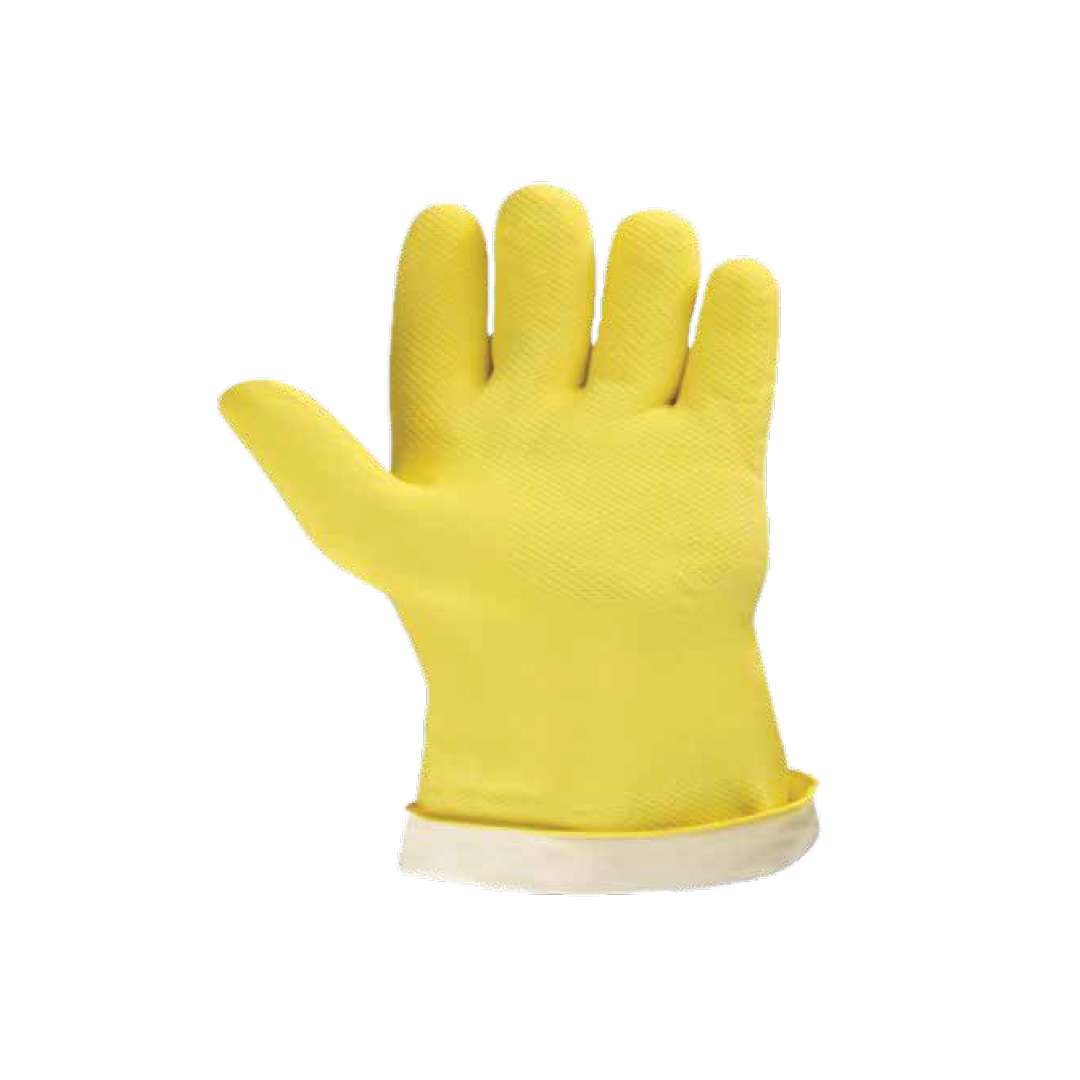 Cordova Yellow Flock-lined Latex, Rolled Cuff, M #4257R