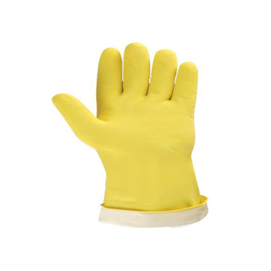 Cordova Yellow Flock-lined Latex, Scalloped Cuff #4257