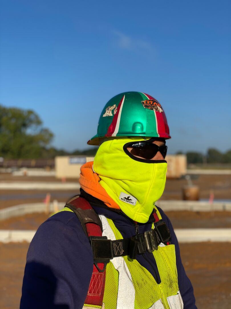 MCR Safety BLCVL - Polyester Fleece Lined Balaclava - Fluorescent Lime with Reflective Binding - One Size Fits All - 250-Gram Polyester Fleece Lining - Comfortable and Warm — manufacturer image 6
