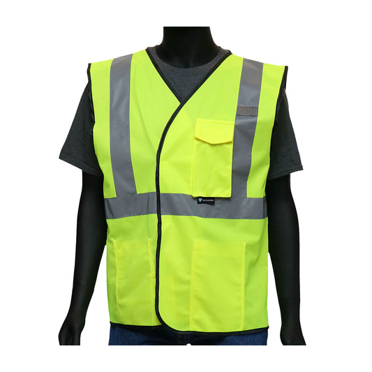 Viz-Up™ ANSI Type R Class 2 Value Four Pocket Solid Vest