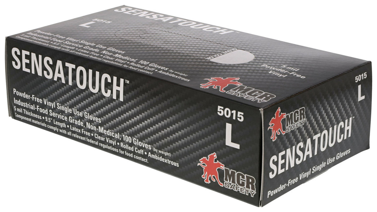 SensaTouch Disposable Vinyl Gloves, Industrial Food Service Grade, Powder Free