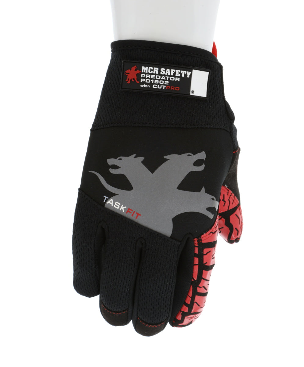 PD1902 - Predator® TaskFit™ Mechanics Gloves - HyperMax® HPPE Cut-Resistant Palm Liner - Synthetic Leather Palm - Silicone Tread Grip - Box Handling Glove - Super Stretch Knuckle Region for Greater Comfort