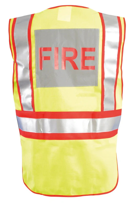 Occunomix Classic Solid Breakaway Public Safety Vest - Fire Hi-Vis Safety Vests Yellow XL/2X model LUX-PSF-YXL/2