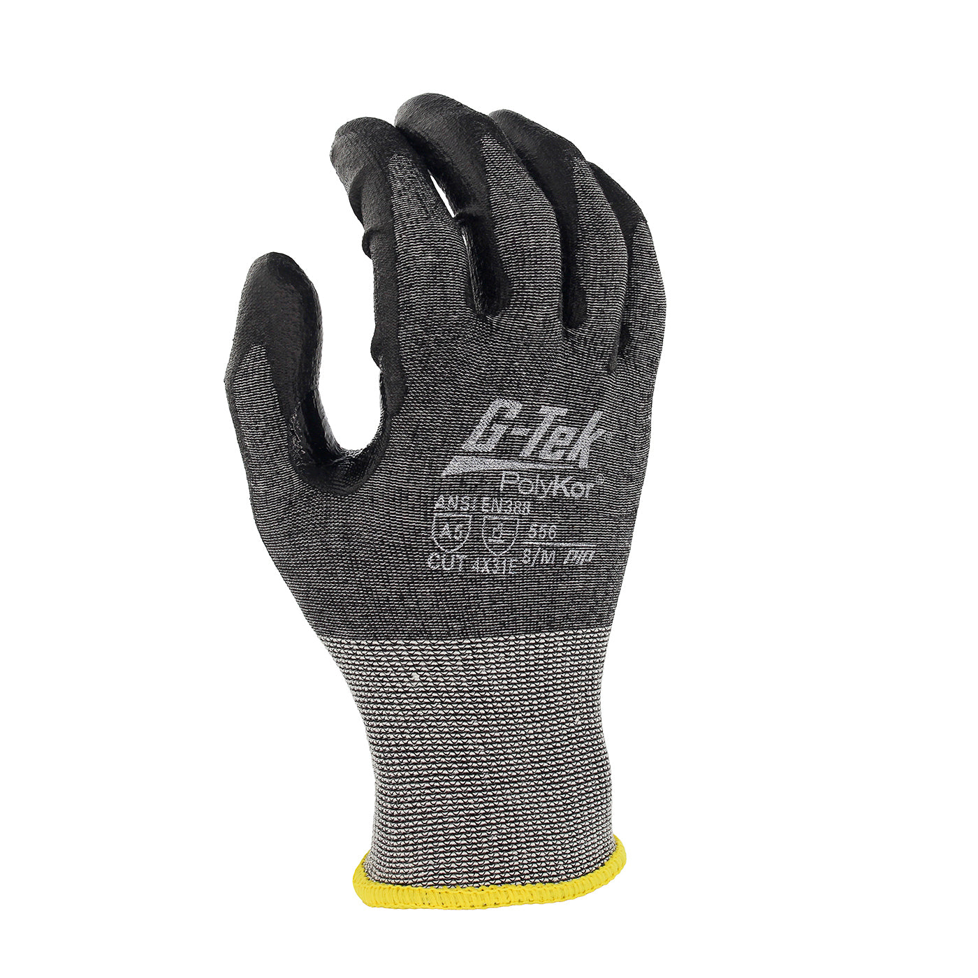 G-Tek® PolyKor®: Seamless Knit PolyKor® Blended Glove with Polyurethane Coated Smooth Grip on Palm & Fingers - 18 Gauge - Touchscreen