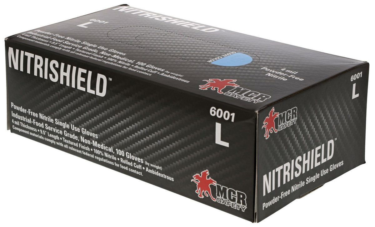 NitriShield Disposable Nitrile Gloves, 4 Mil, Powder-Free, Food Service Grade