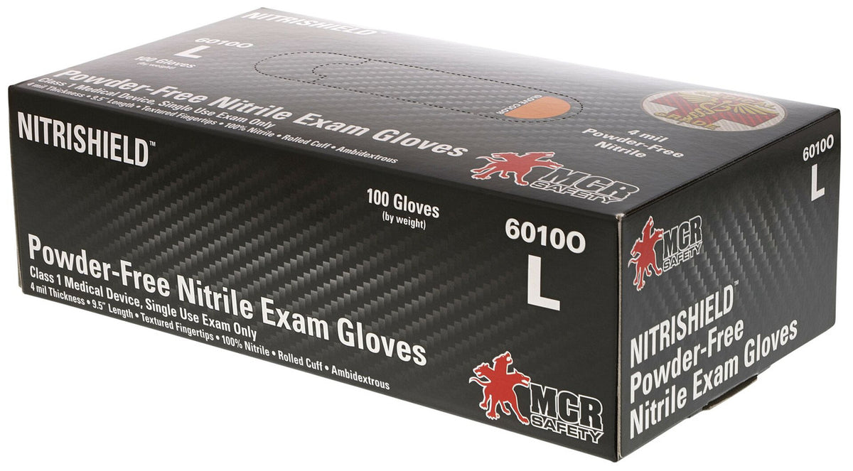 NitriShield Disposable Nitrile Gloves, 4 Mil, Medical Grade, Powder-Free