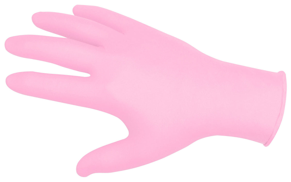 NitriShield Disposable Nitrile Gloves, 4 Mil, Medical Grade, Powder-Free, Pink