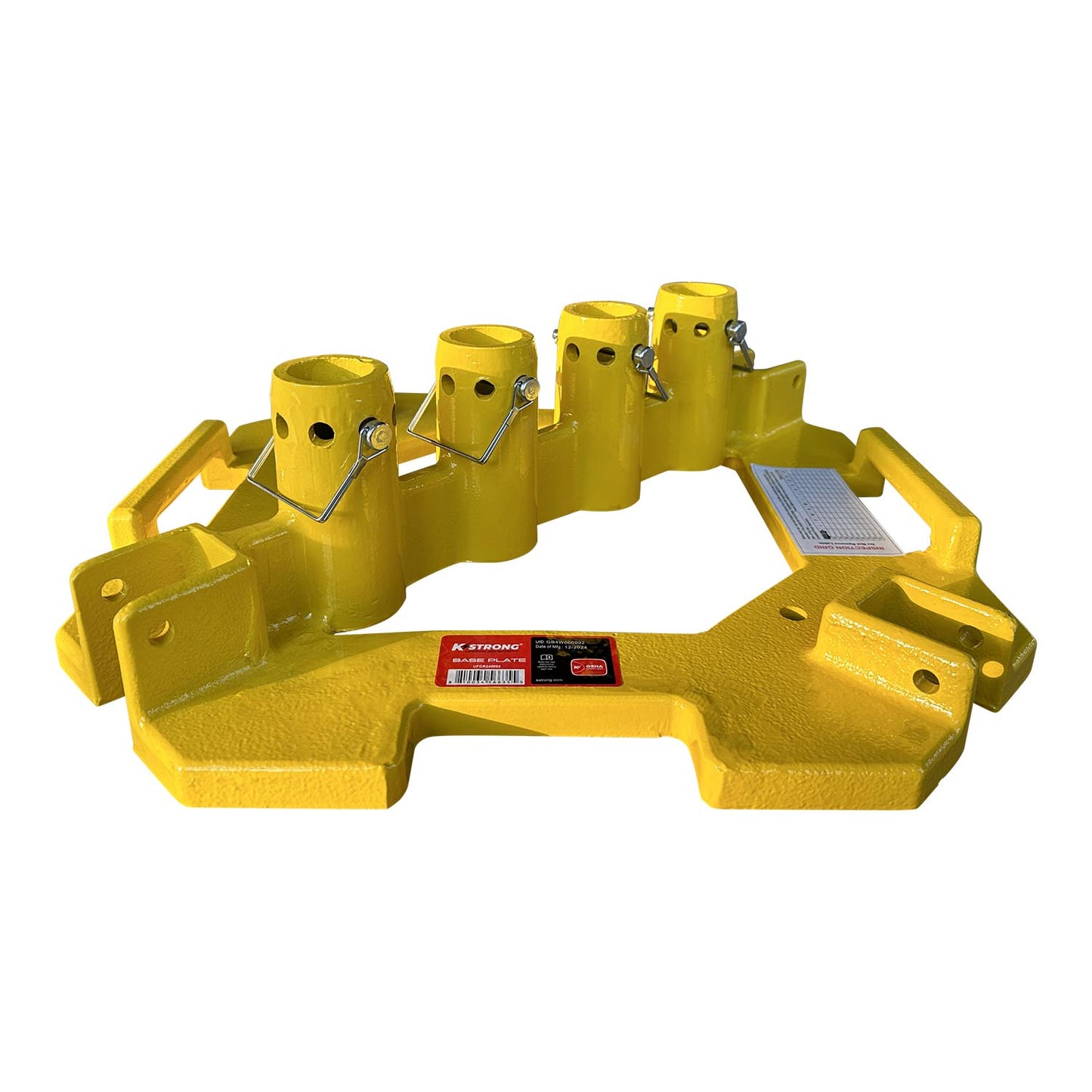 KStrong® Guardrail 4-way Baseplate with Powder Coated Steel and Locking Pins