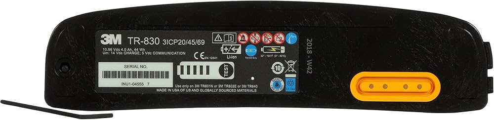 3M TR-830 ™ Versaflo™ Battery /94243(AAD), Intrinsically Safe, for TR-800 PAPR Worksite Safety & Industrial Supplies PPE