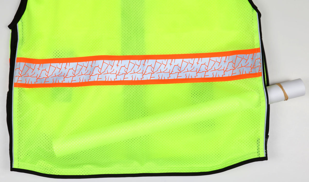 PSURVCL2LS - Premium Hi-Vis Reflective Safety Vest - Zippered Front Closure with Solid Front & Mesh Back - Meets ANSI/ISEA 107 2020 Standard - Type R Class 2 Compliant
