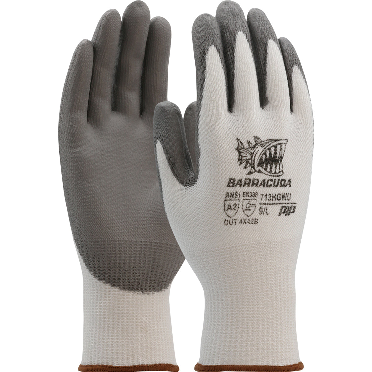 Barracuda®: Seamless Knit Polykor Blended Glove with Polyurethane Coated Flat Grip on Palm & Fingers