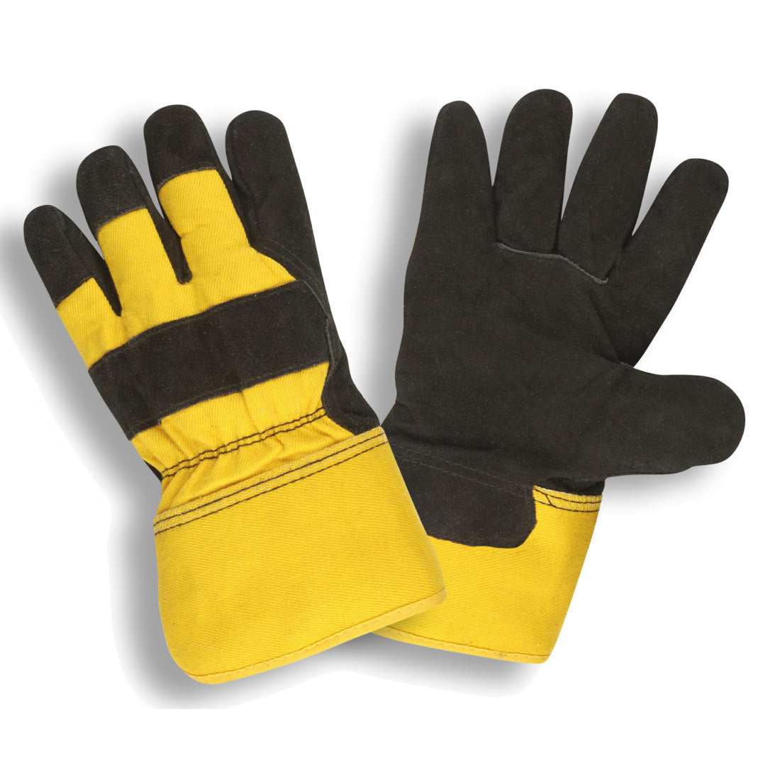 Cordova Black Split Leather Palm, Yellow Canvas #7460 - 7460S
