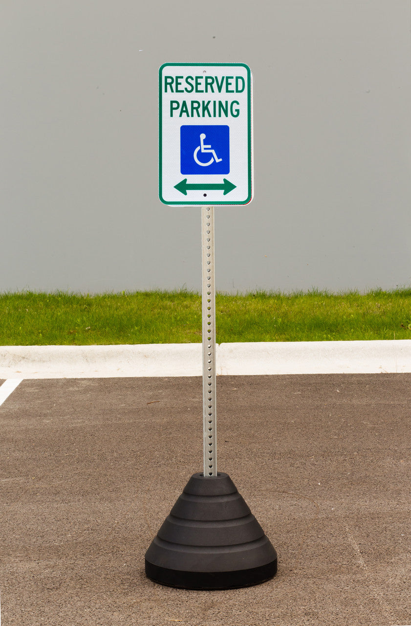 ZING Sign Base, 72 Lb, Post And Handicapped Reserved Parking, With Double Arrow" Sign - official Zing product image 1