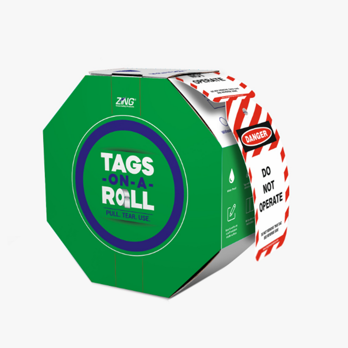 Lockout Safety Tag Dispensers - 100 Tags on a Roll #7867 - official Zing product image 1