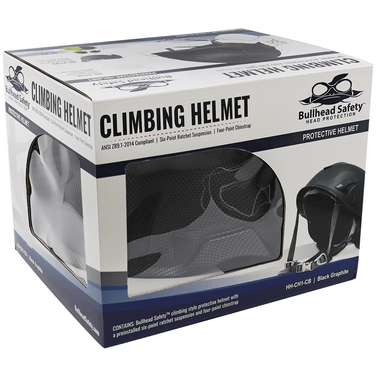 Global Glove GGS HH-CH1-CB Bullhead Safety Matte Black Graphite Climbing Style Helmet Hat - view 6