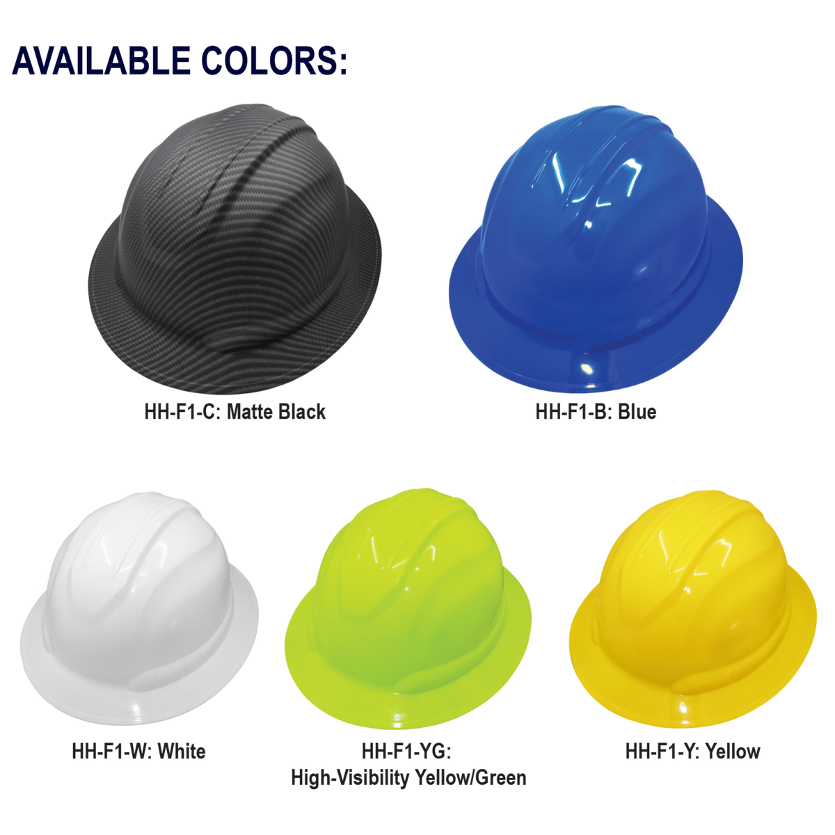 Global Glove GGS HH-F1-B Bullhead Safety Head Protection Blue Full Brim Hard Hat - view 3