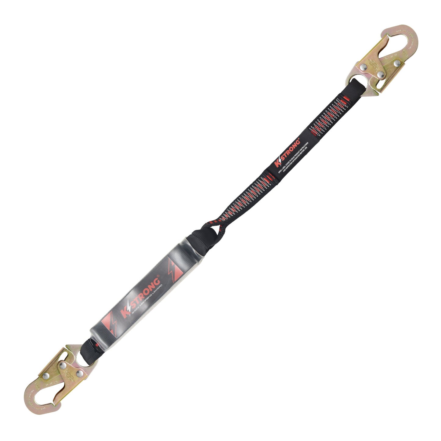 KStrong® 3 ft. Clear Pack Design Shock Absorbing Lanyard with Snap Hooks (ANSI)