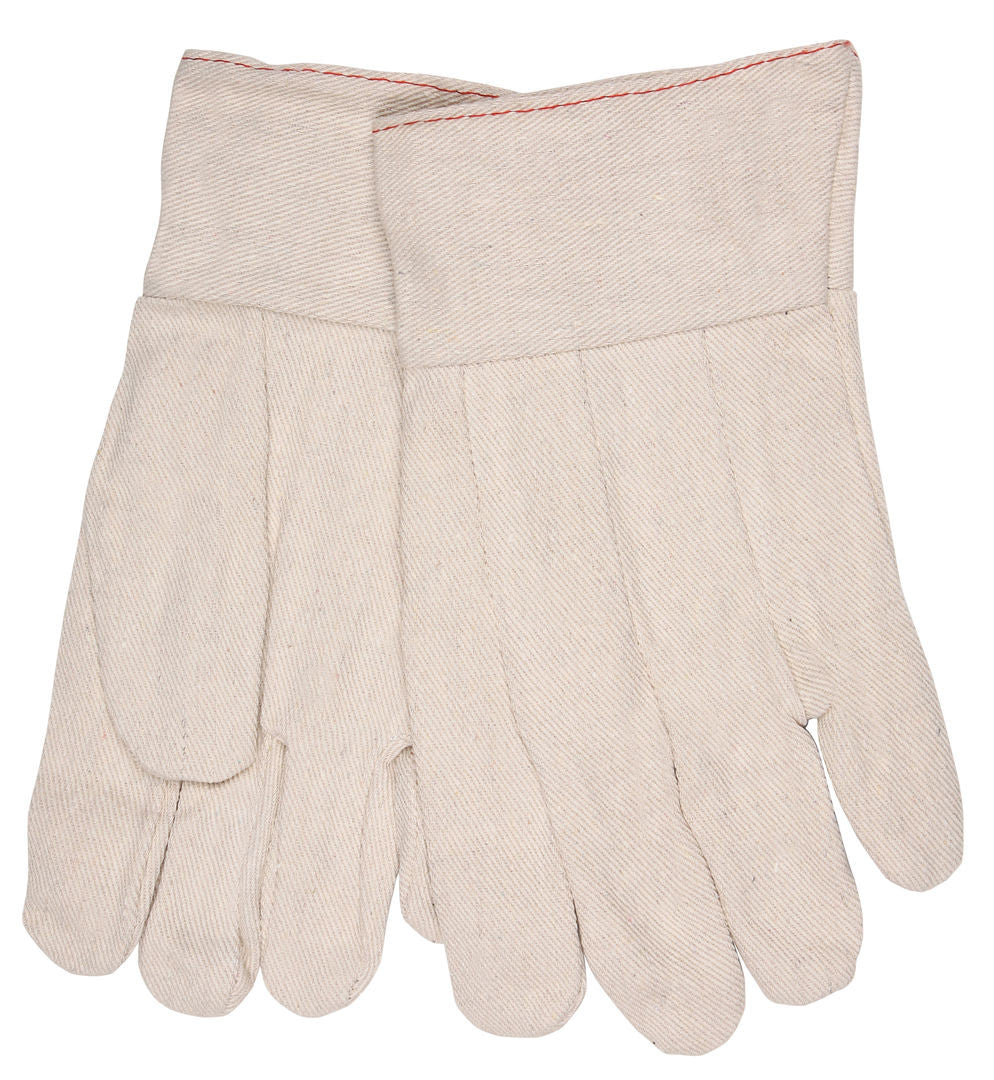 Canvas Work Gloves, 10 oz Cotton, Clute Pattern, Band Top Cuff