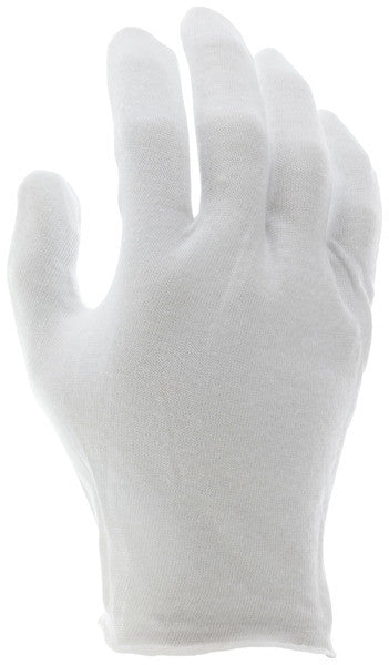 Cotton Lisle Inspection Gloves, Reversible, Unhemmed, Straight Thumb