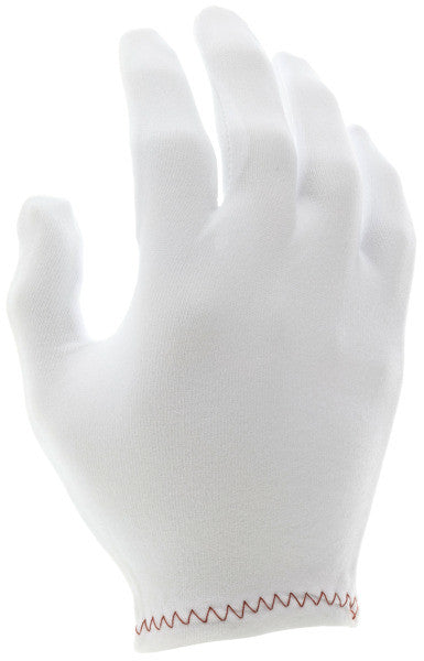 Stretch Nylon Inspector Gloves, Reversible, Hemmed, Low Lint