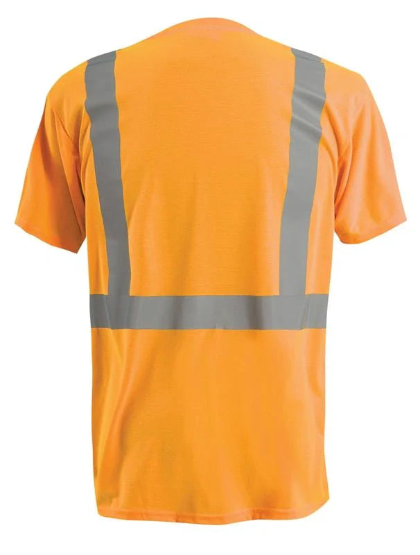 Occunomix Short Sleeve Wicking T-Shirt W/Pocket Hi-Vis Shirts Orange XL model LUX-SSETP2-OXL