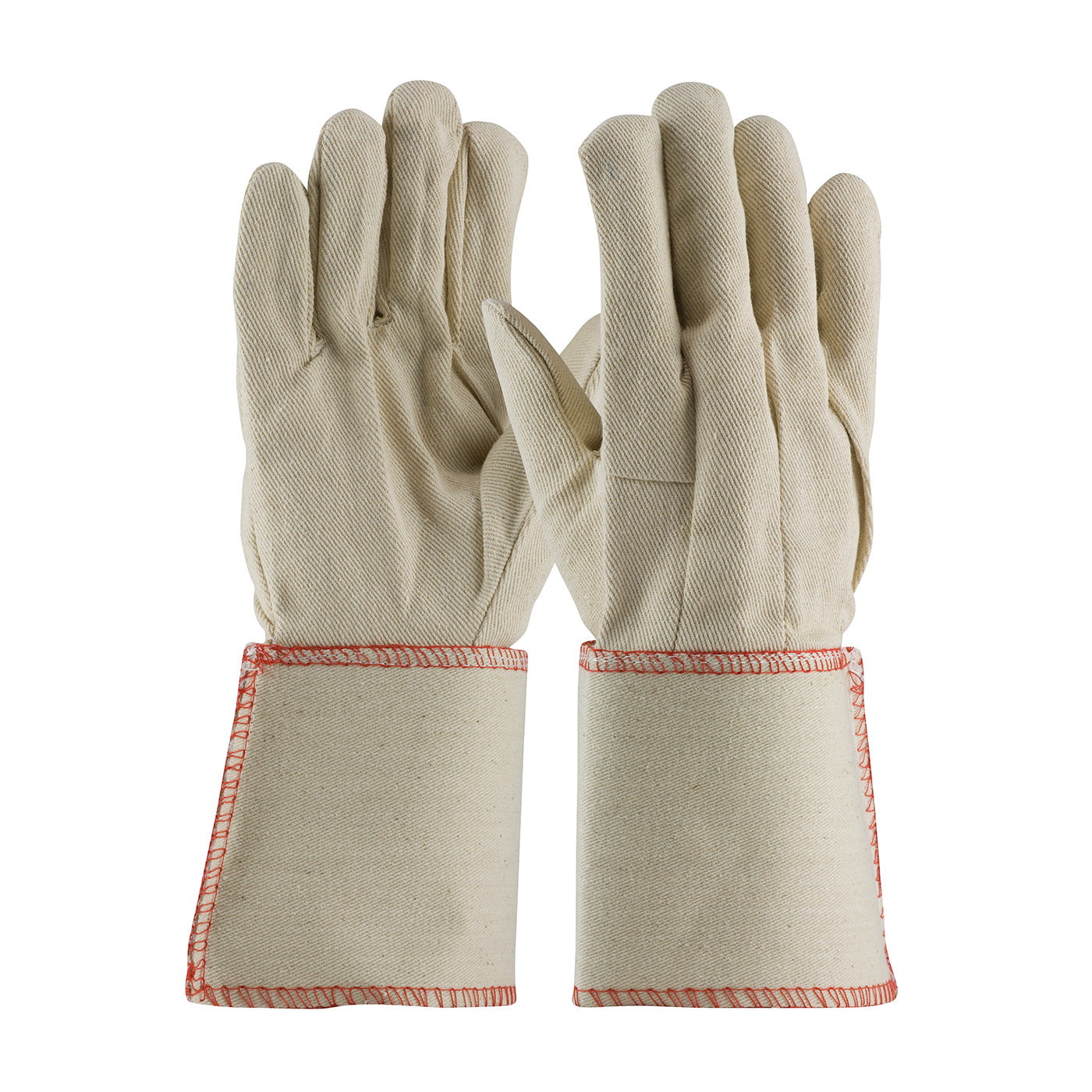 PIP 90-910GA – Premium Grade Cotton Canvas Single Palm Glove - Plasticized Gauntlet Cuff