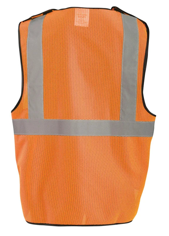Occunomix Mesh 5-Pt Breakaway Vest Hi-Vis Safety Vests Orange 4X/5X model ECO-GCB-O4/5X