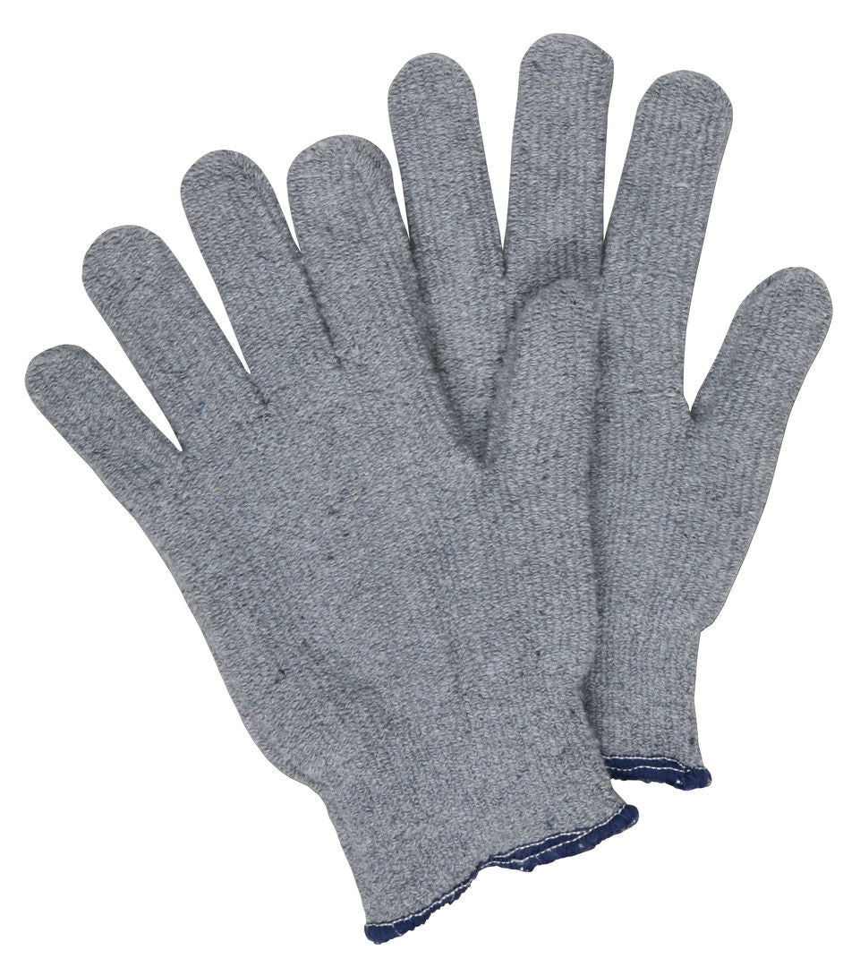 Terrycloth Work Gloves, Loop-Out, 14 oz, Seamless Knit Wrist, Gray