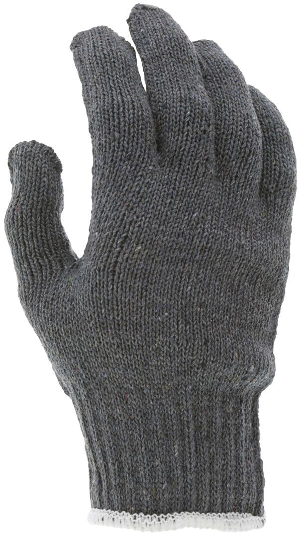 Heavy-Weight String Knit Work Gloves, 7 Gauge, Cotton/Polyester Blend, Gray