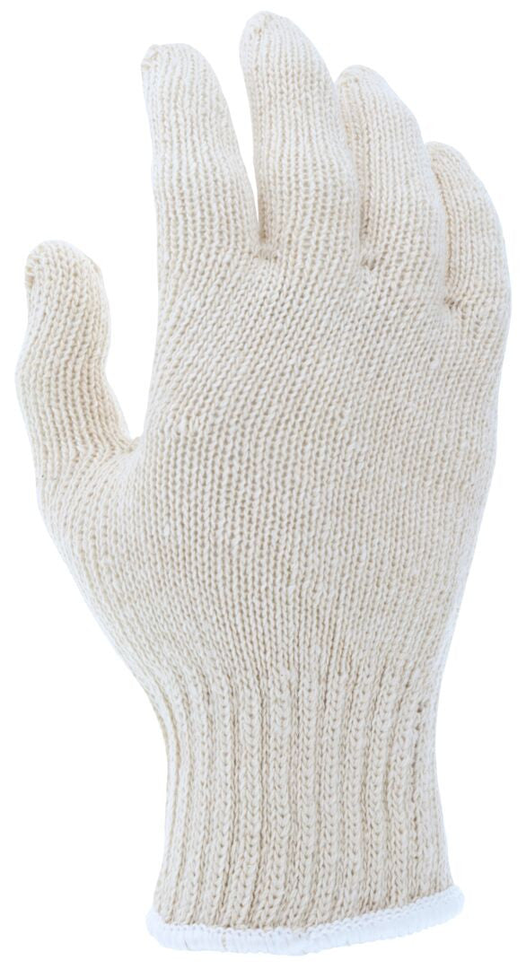 String Knit Work Gloves, 7 Gauge, 100% Cotton, Hemmed Cuff