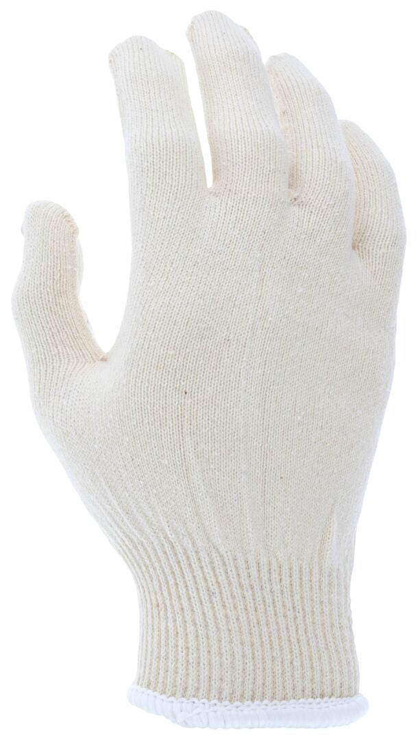 String Knit Work Gloves, 13 Gauge, 100% Cotton, Knit Wrist