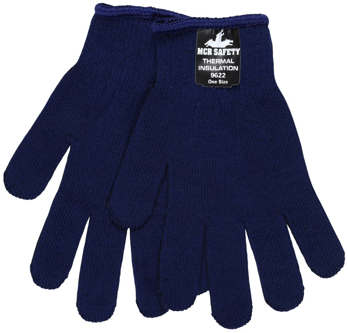 Thermal Insulation Work Glove, 10 Gauge, Hollow Core Fiber, Knit Wrist, Blue