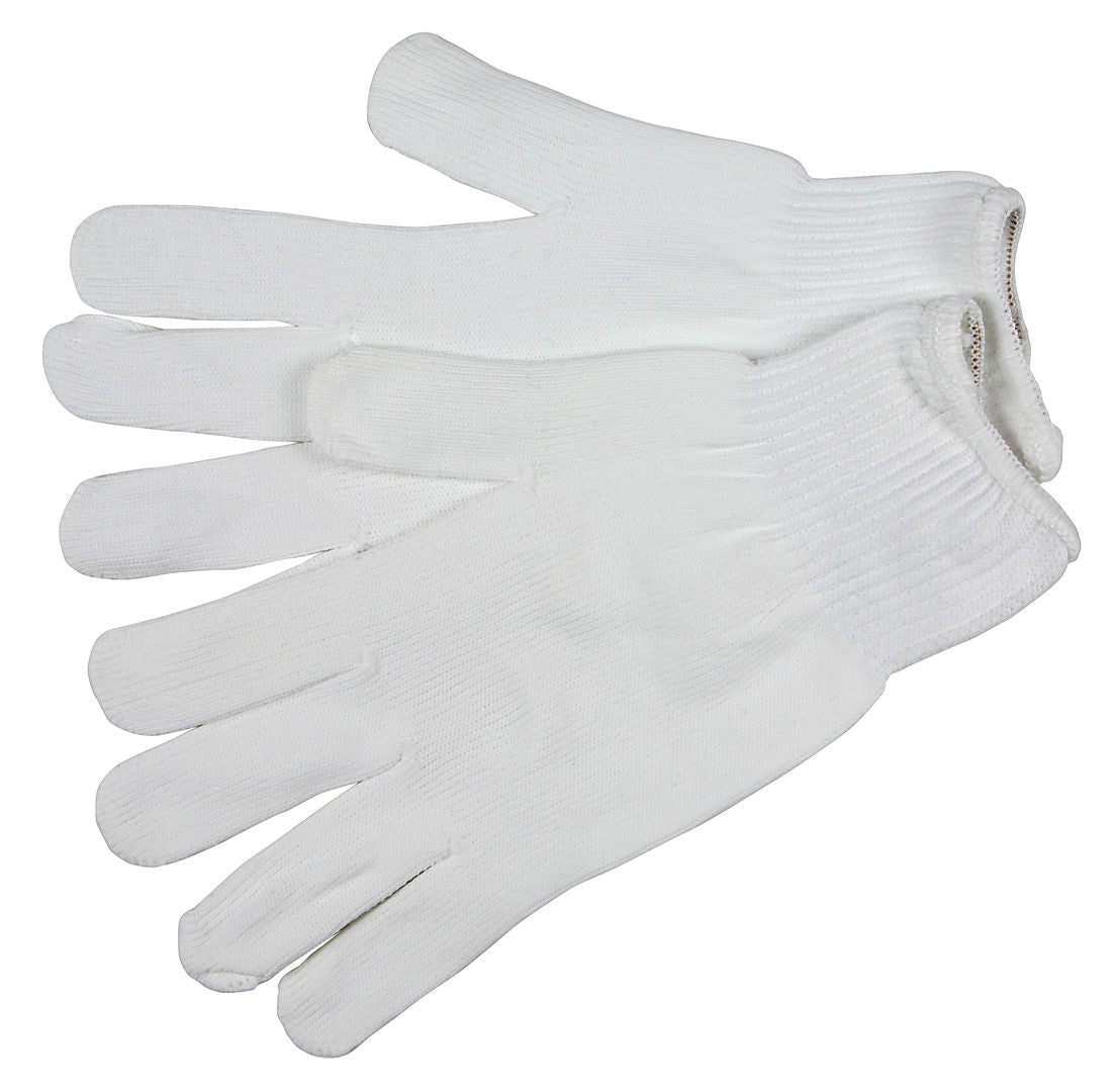 String Knit Work Gloves, 10 Gauge, 100% Nylon, Regular Weight