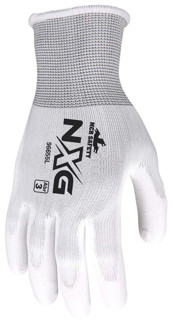 NXG Work Gloves, 13 Gauge Polyester Shell, Polyurethane Palm Coating
