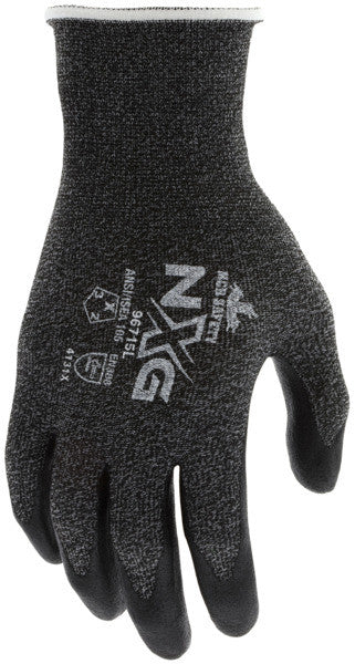 NXG® Work Gloves, 15-Gauge Salt & Pepper Nylon, Nitrile Foam Palm, Latex Free