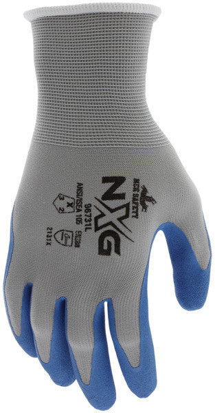 NXG Work Gloves, 13-Gauge Nylon Shell, Foam Latex Palm and Fingertips