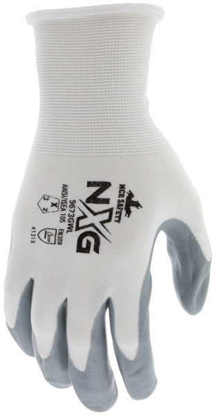 NXG Work Gloves, 13 Gauge Nylon Shell, Nitrile Foam Palm Coat, Knit Wrist
