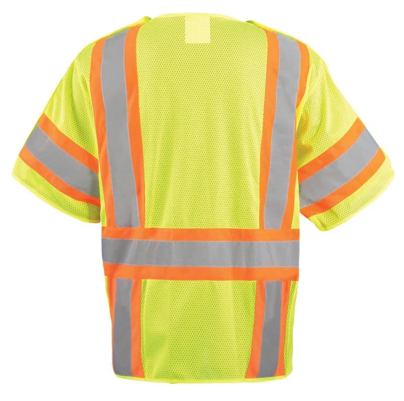 Occunomix Mesh Two-Tone 5-Pt. Breakaway Vest Hi-Vis Safety Vests Yellow M model LUX-GCB32T-YM