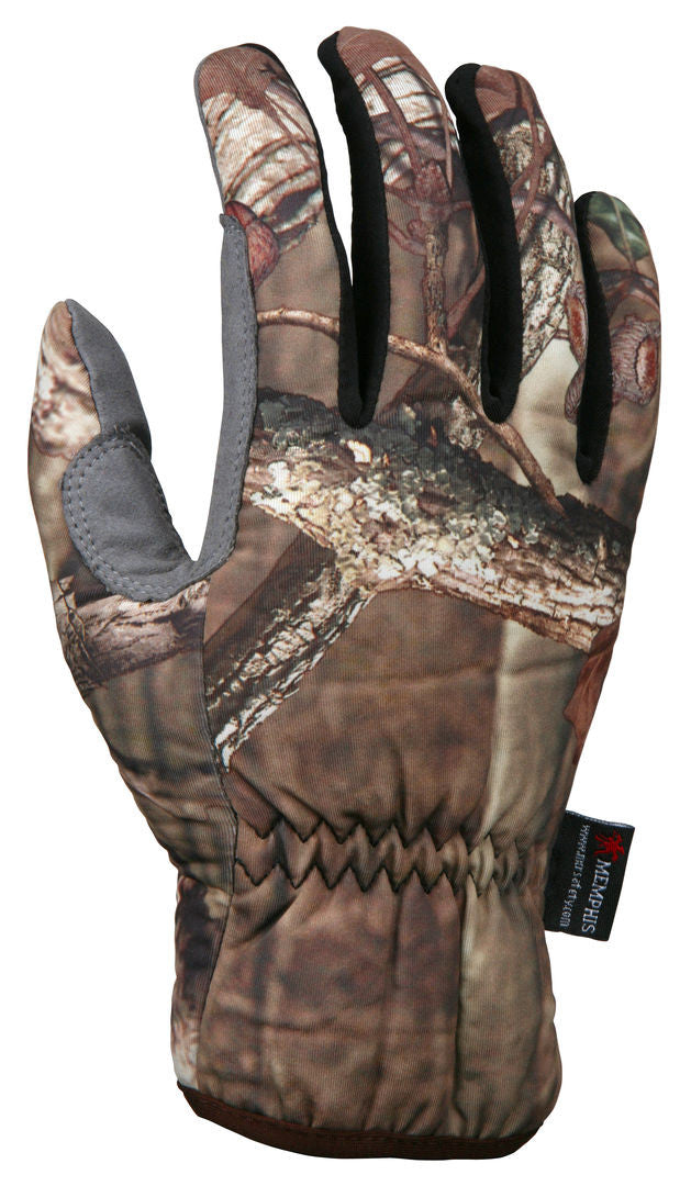 Mossy Oak Camouflage Mechanics Gloves, Synthetic Leather Palm, Slip-On Cuff