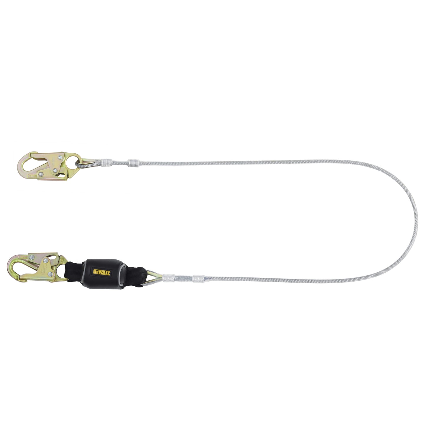DXFP626100 DEWALT 6 ft.(1.8 m) Single Lanyard, External Energy Absorber, Leading Edge Cable with Steel Snap hooks on Both Ends