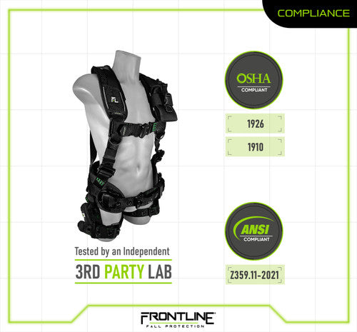 Frontline Fall 250CTB-S Elite Construction Harness Aluminum Hardware and Suspension Trauma Straps 250CTB - view 10