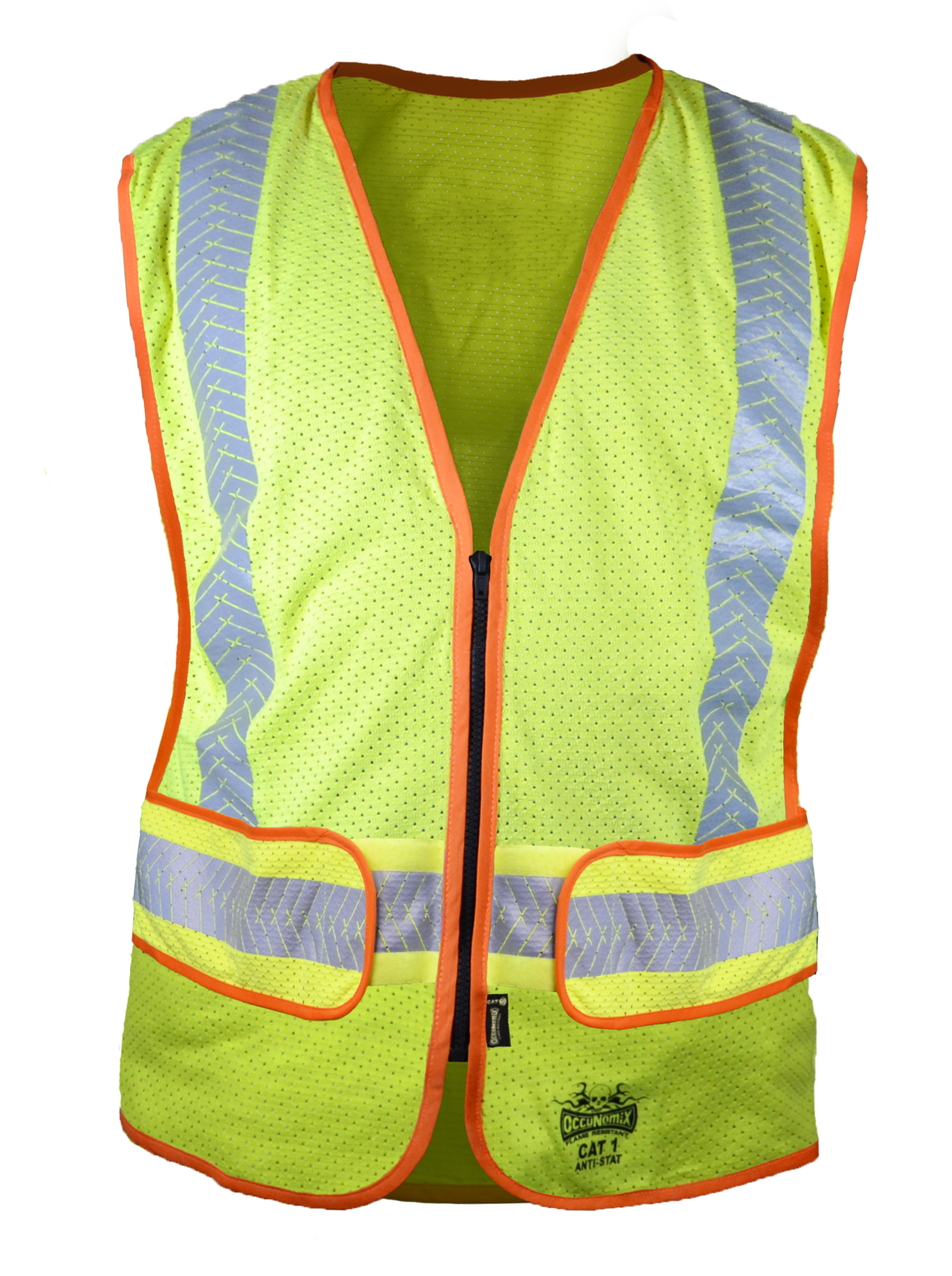 Occunomix STATIC DISSIPATIVE EXPANDABLE MESH VEST - Type R Class 2 Flame Resistant Safety Apparel Yellow S/M model