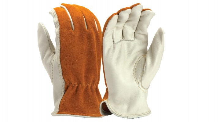 Pyramex GL2008K - Premium Grain + Split Cowhide Driver Cut-Resistant Gloves Small model GL2008KS