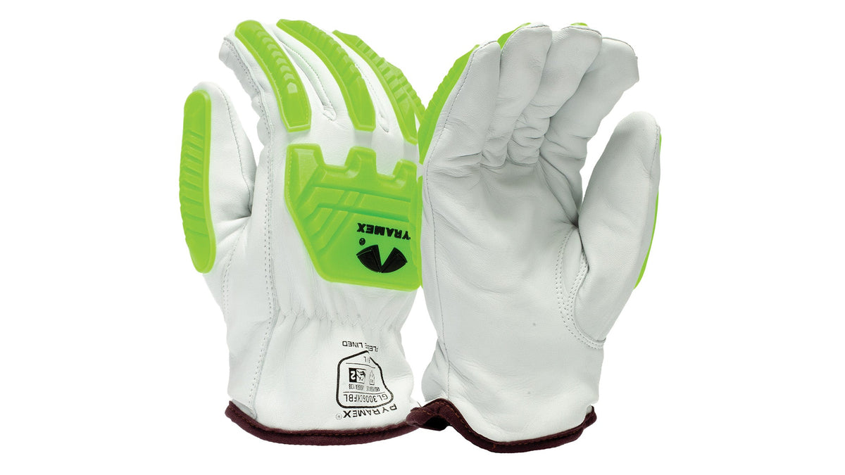 Pyramex GL3006CKFB - Insulated Premium Goatskin Driver HPPE A5 Cut Level 2 Impact Cold Stress PPE Small model GL3006CKFBS