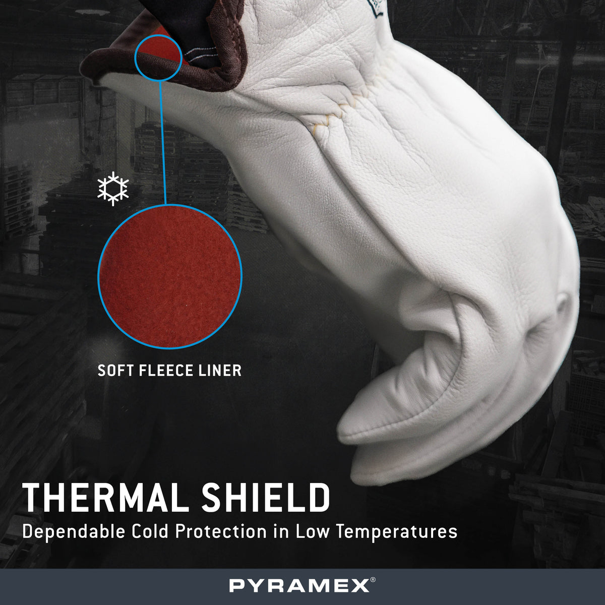 Pyramex GL3007CKF - Premium Insulated Goatskin Driver HPPE A6 Cut Cold Stress PPE X-Large model GL3007CKFXL