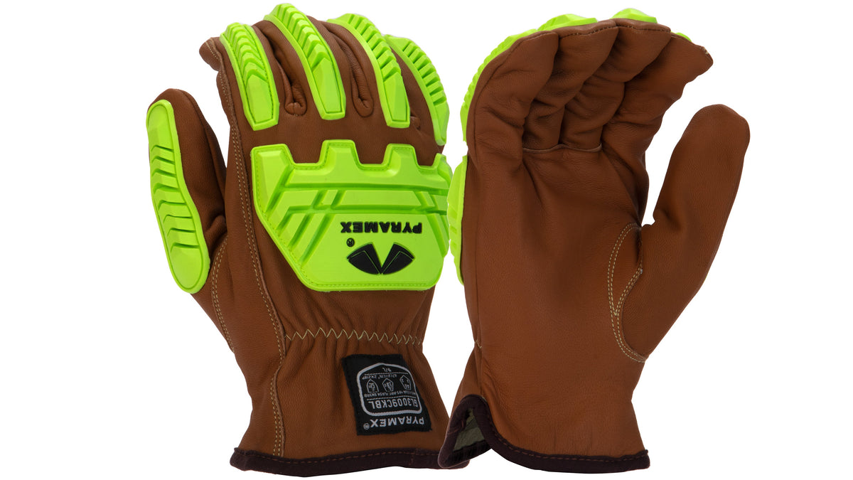 Pyramex GL3009CKB - Arc Flash Premium Goatskin Driver Para-Aramid A4 Cut Level 2 Impact Cut-Resistant Gloves Small model