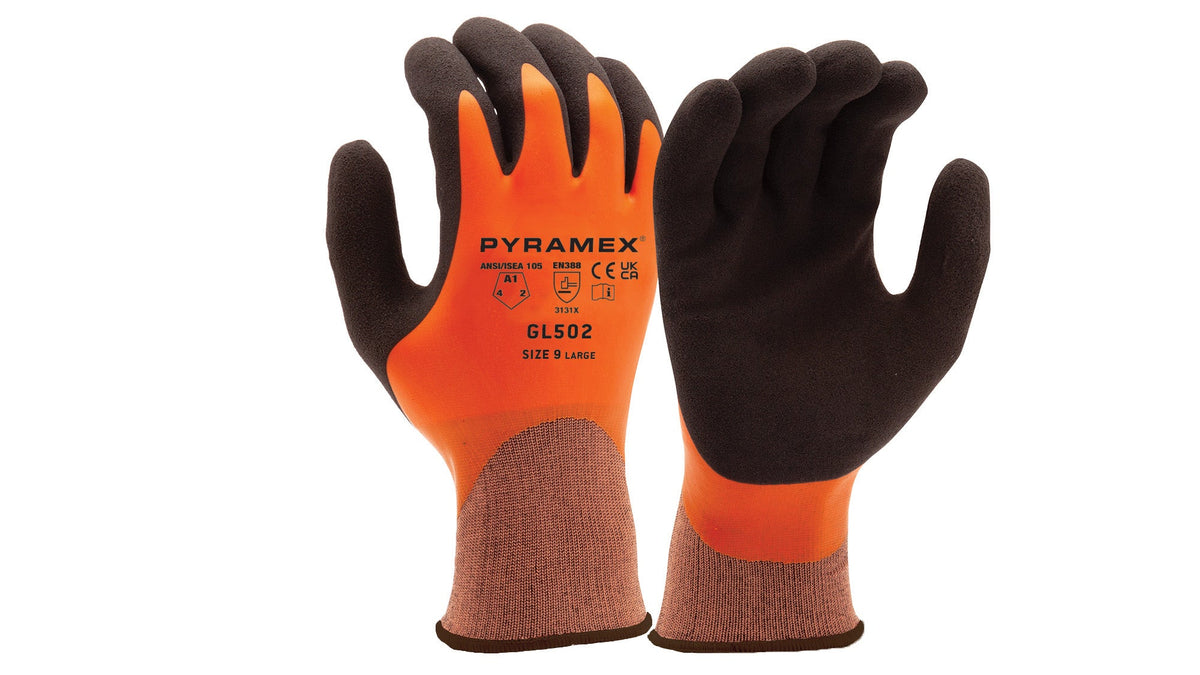 Pyramex GL502 - Double Dipped Sandy + Smooth Latex Safety Workwear Small model GL502S