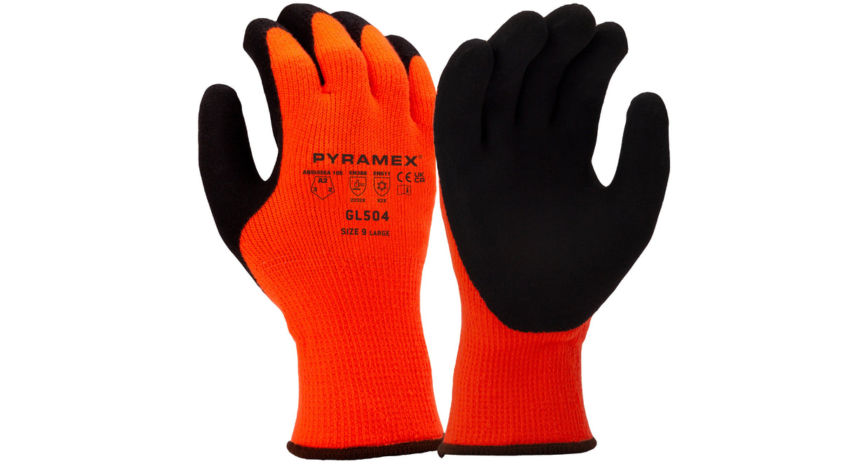 Pyramex GL504 - Insulated Sandy Latex A2 Cut Cold Stress PPE Small model GL504S