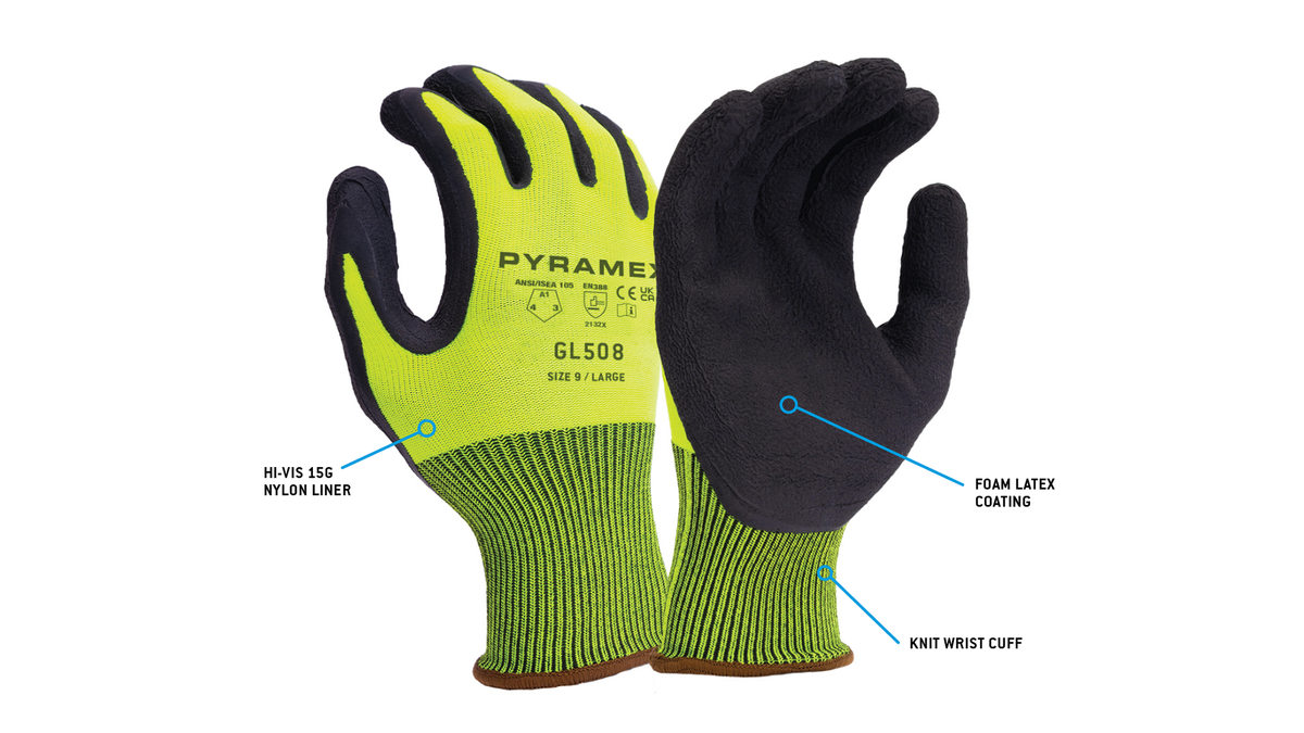 Pyramex GL508 - Foam Latex Cut-Resistant Gloves Small model GL508S